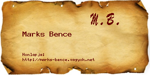 Marks Bence névjegykártya